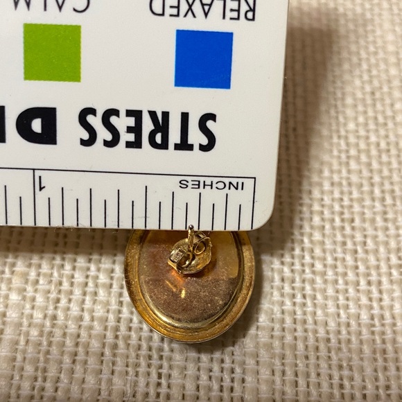 Elegant vintage Black onyx Gold Earrings - Picture 3 of 6